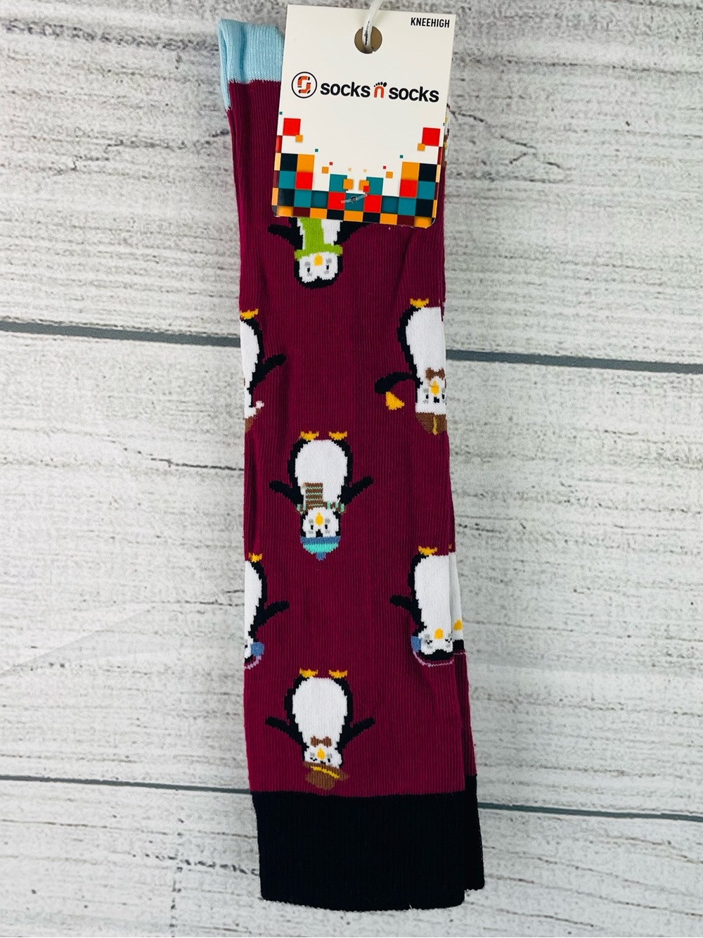 Socks n Socks Women's One Size Knee High Winter Penguins Theme Socks NEW 1 Pair